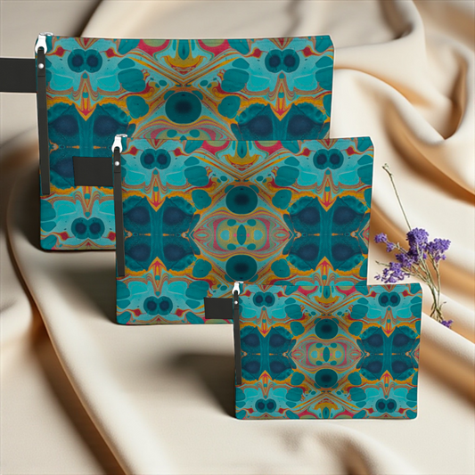 Gilded Currents Butterfly Zipper Carry-all Bag
