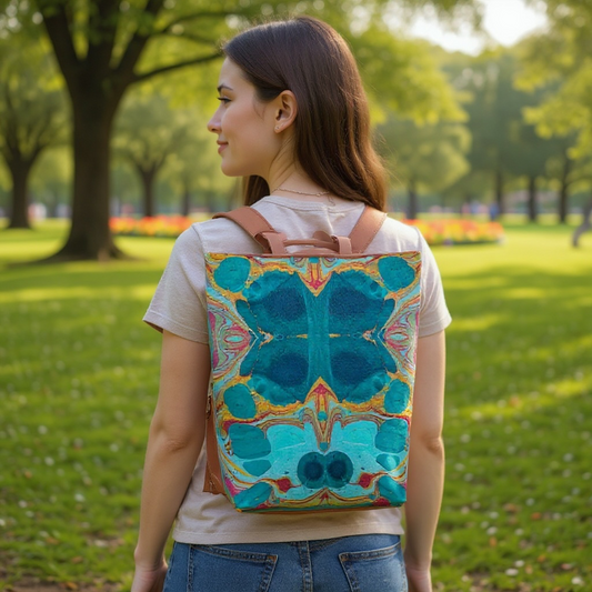 Gilded Currents Butterfly Vegan Leather Backpack