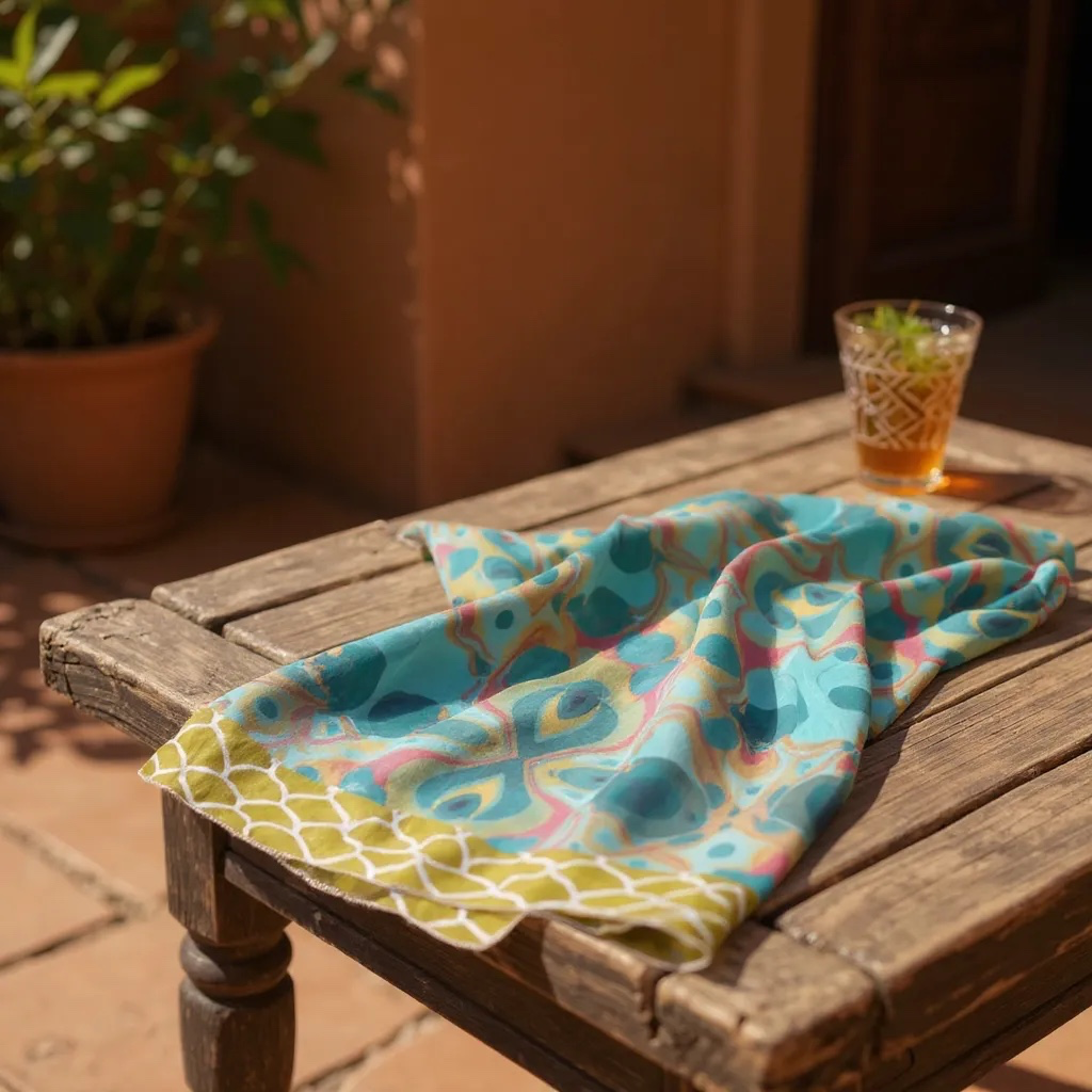 Gilded Currents Butterfly Long Silk Scarf