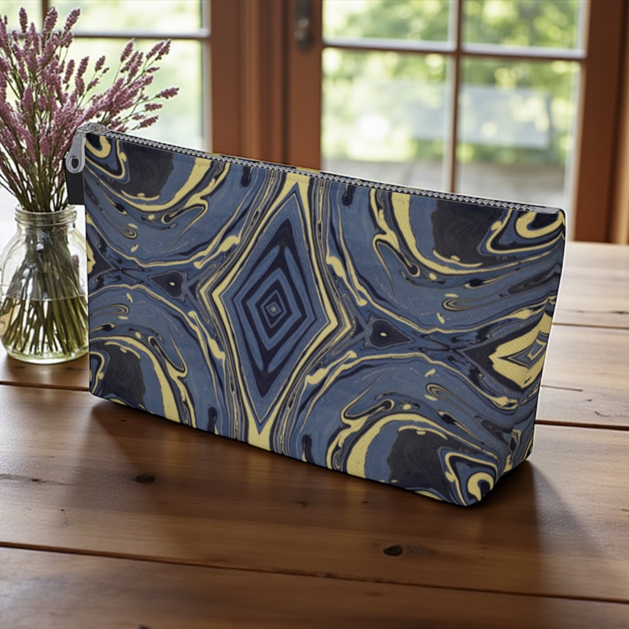 Mendocino Blues Diamond Makeup Bag