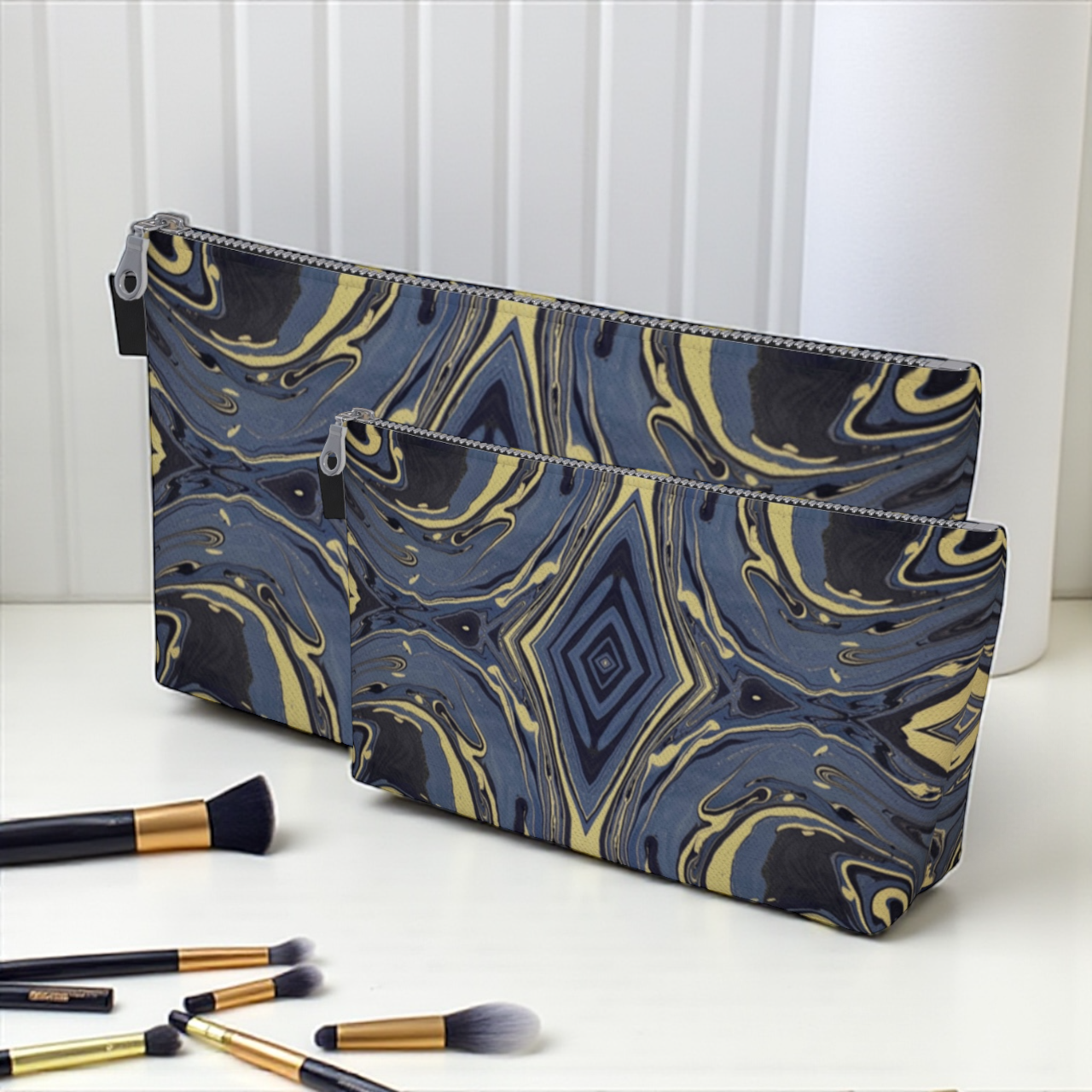 Mendocino Blues Diamond Makeup Bag