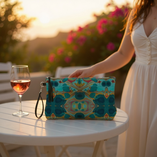 Gilded Currents Butterfly Vegan Leather Clutch
