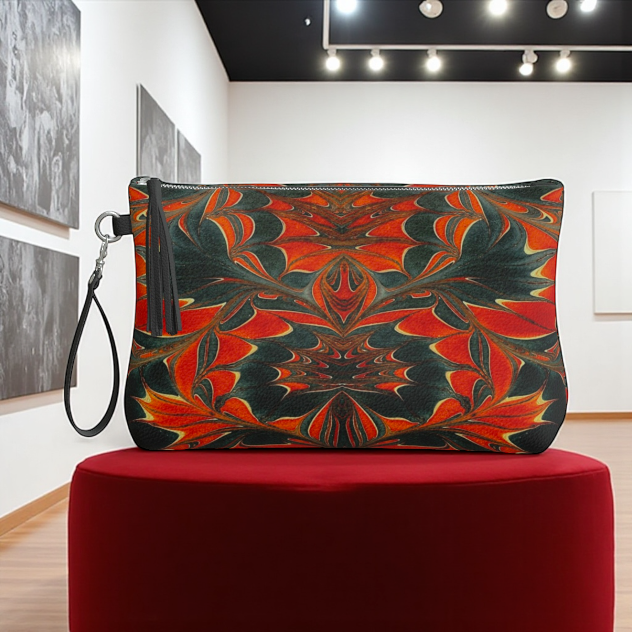Americana Swirl Vegan Leather Clutch