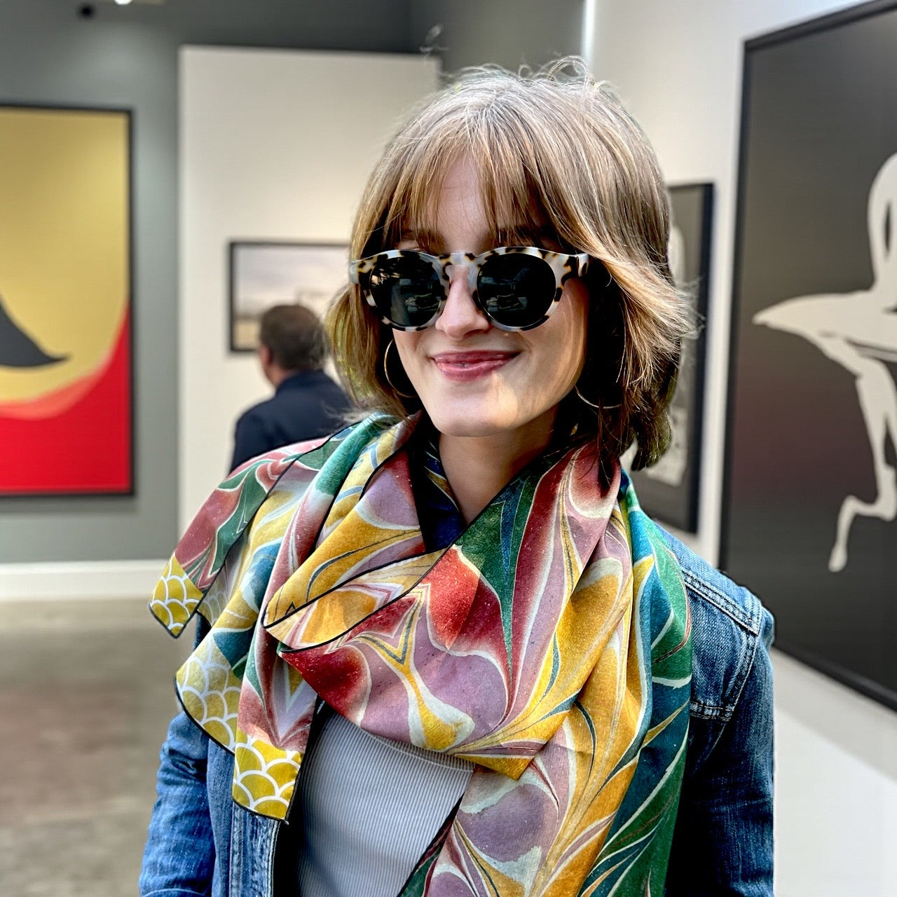 Florentine Flames Silk Long Scarf