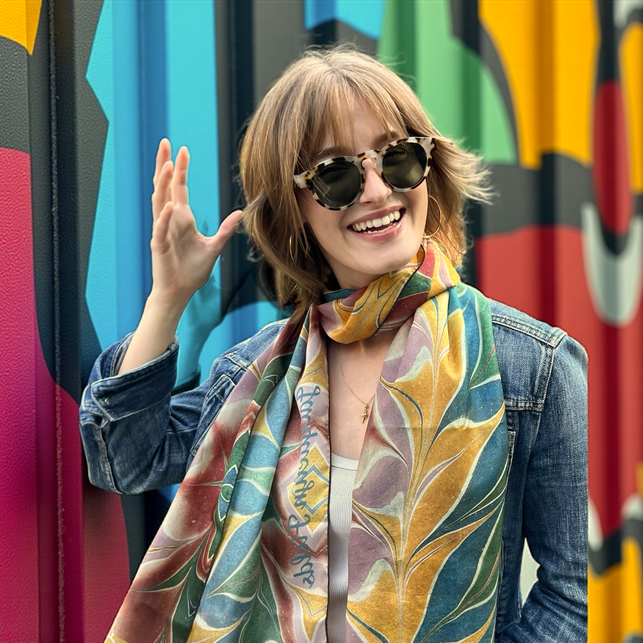 Florentine Flames Silk Long Scarf