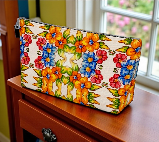 Positano Flowers Makeup Bag