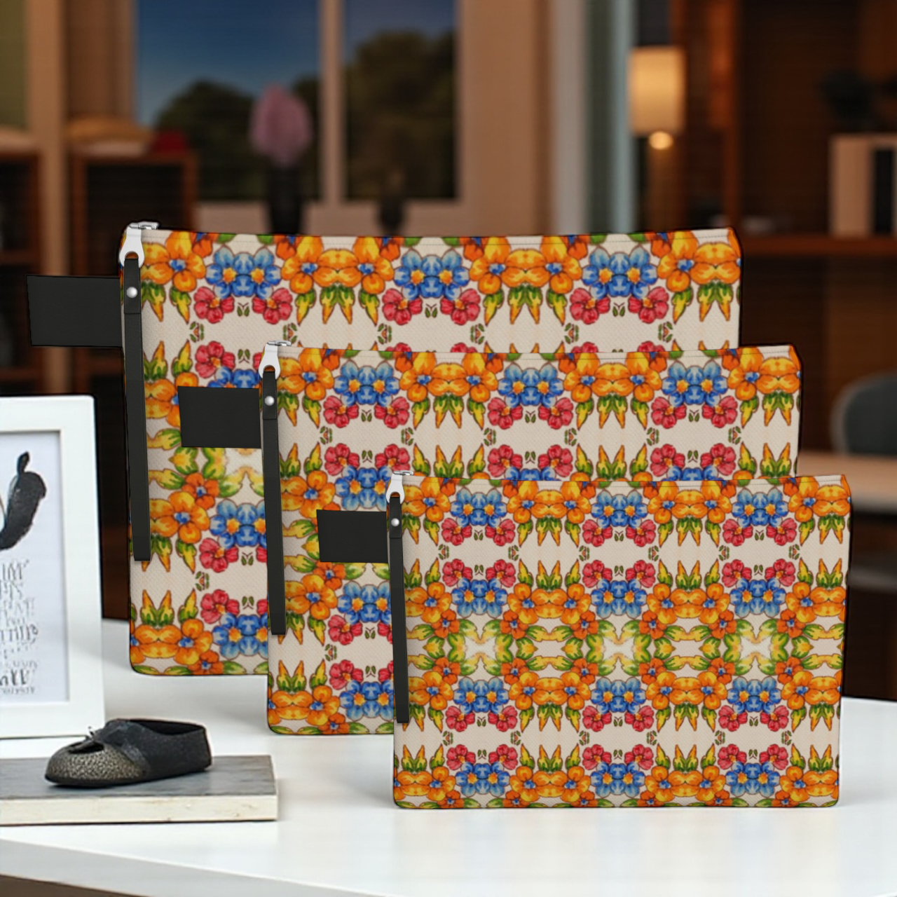Positano Flowers Zipper Carry-all Bag