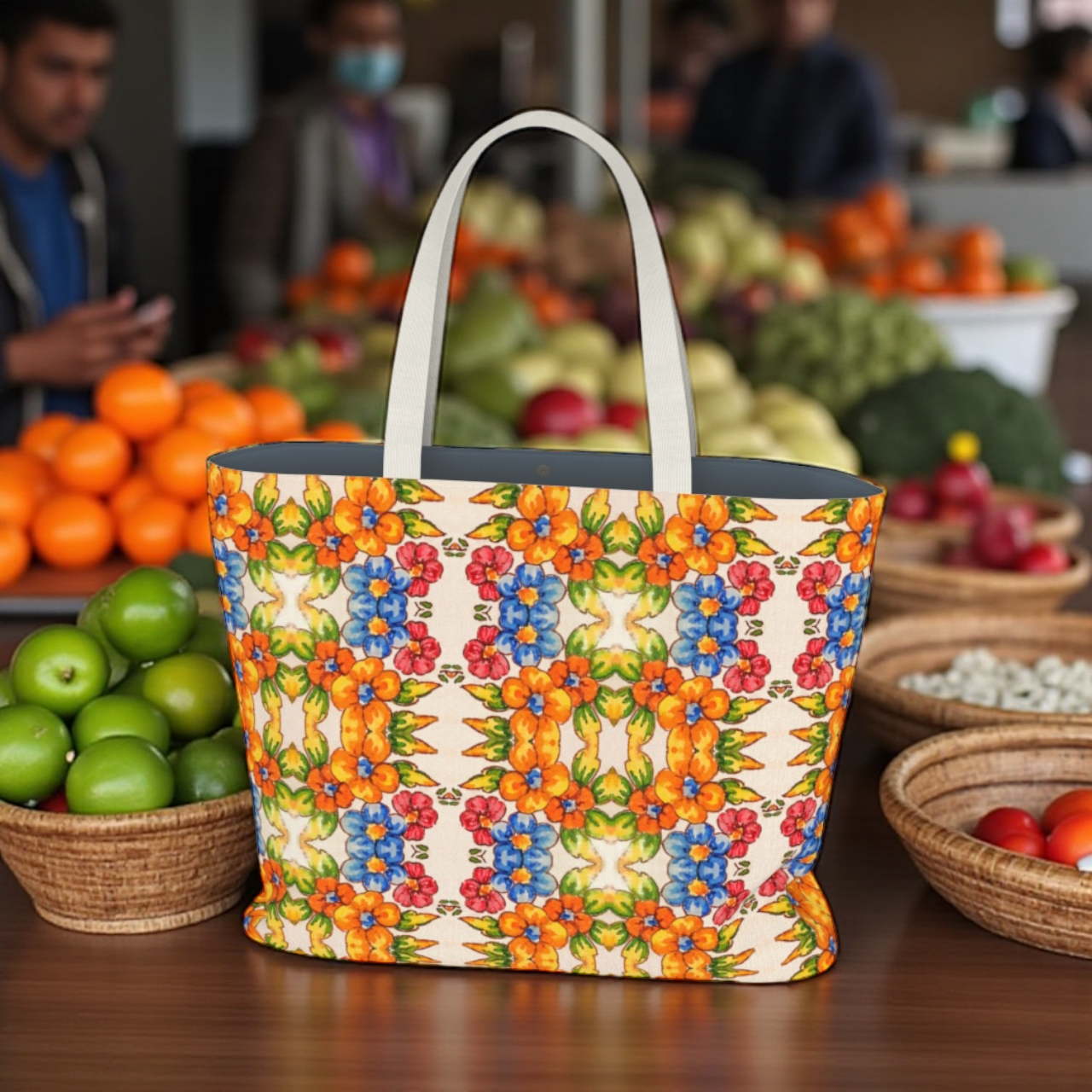 Positano Flowers Tote Bag
