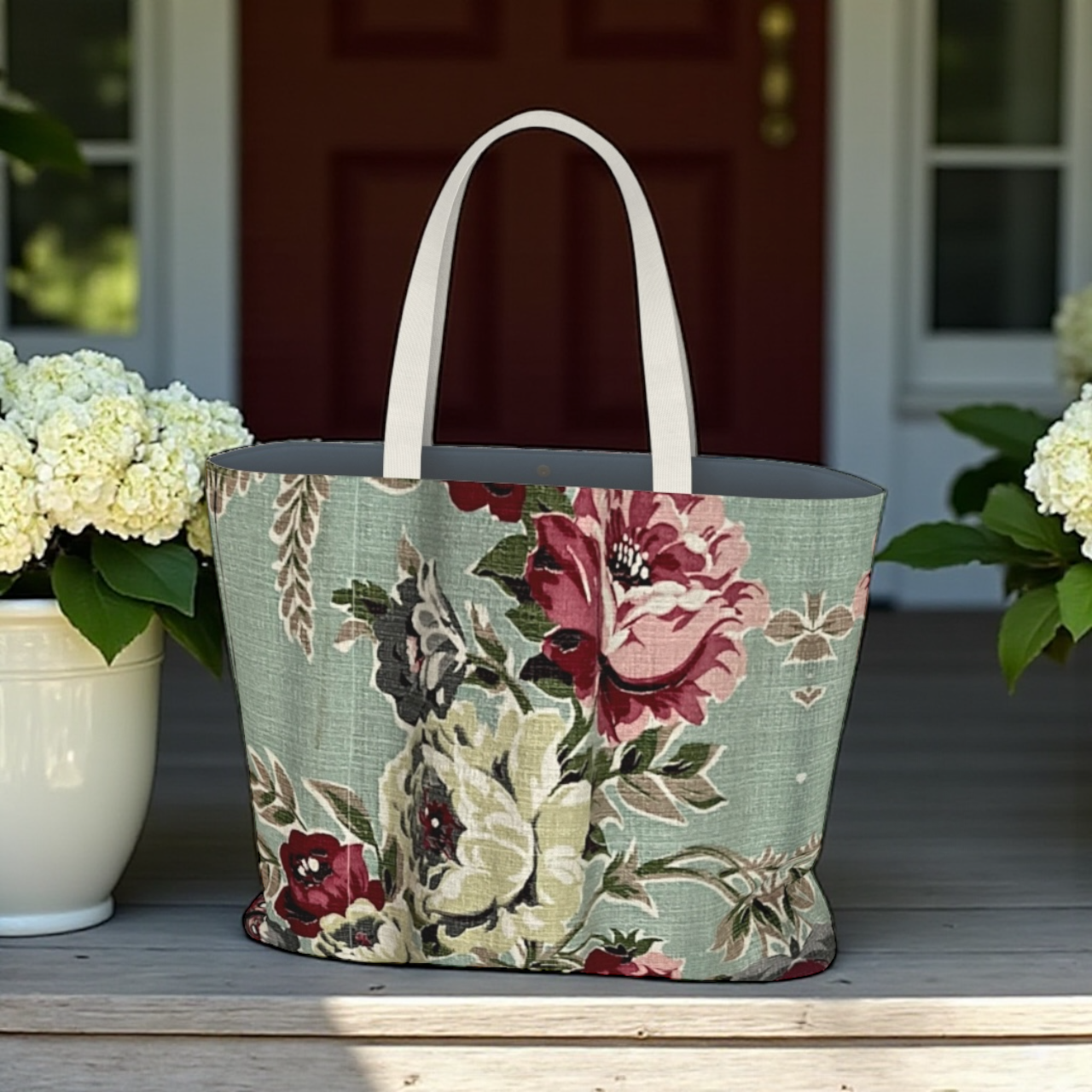 Seafoam Roses Tote Bag