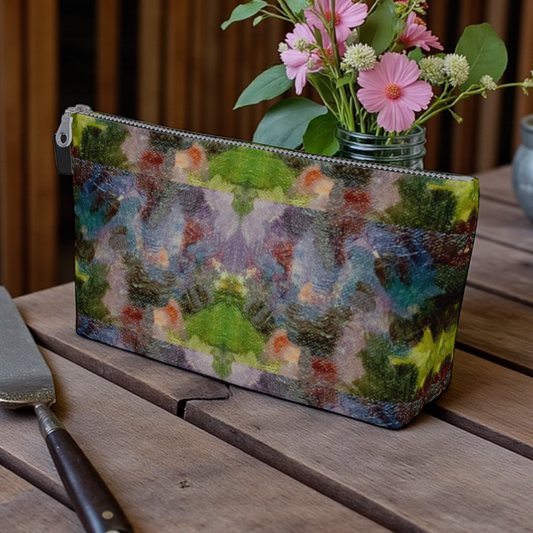 Lilac Waterlilies Makeup Bag