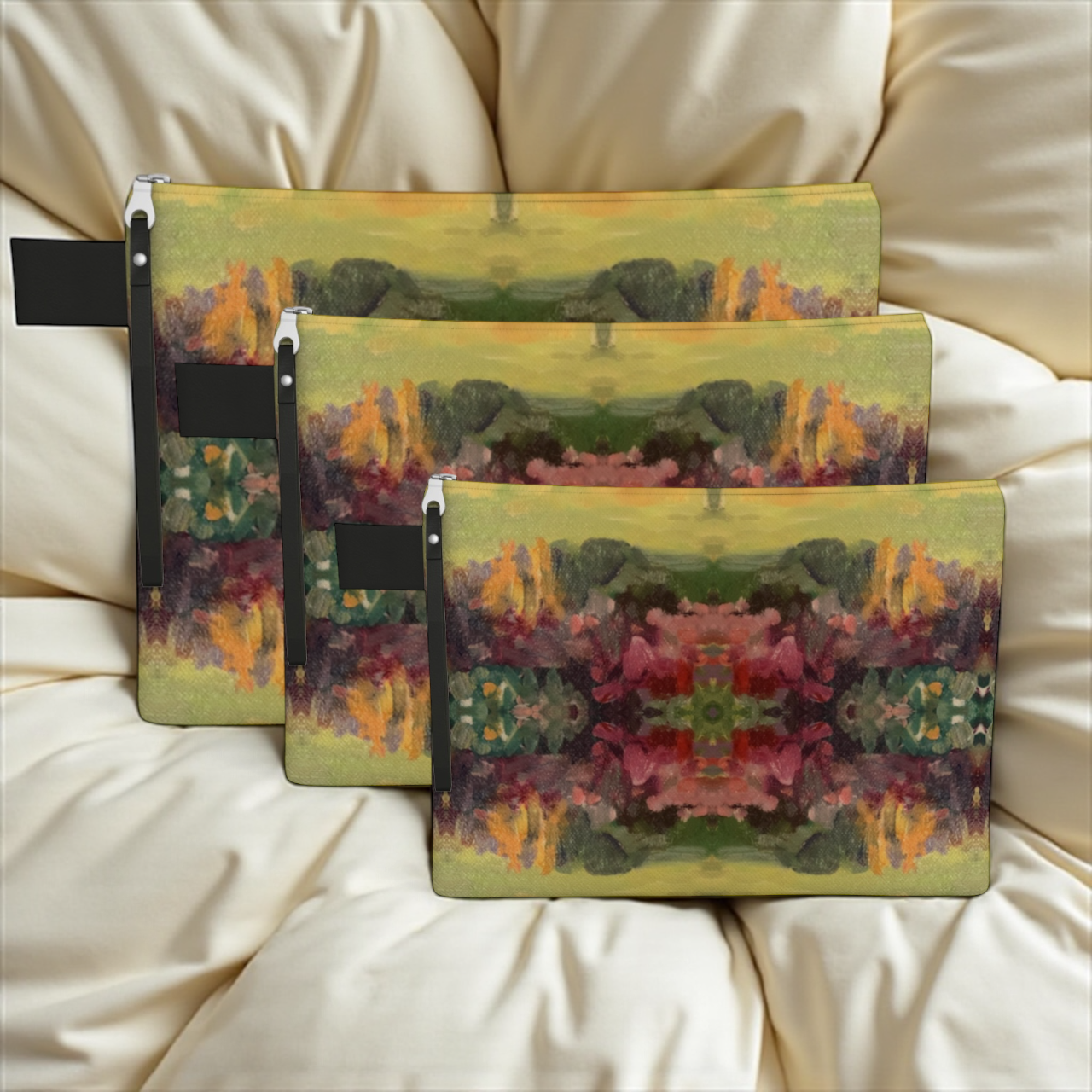 Giverny Gardens Canvas Zipper Carry-all Bag