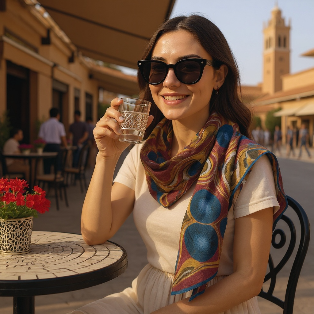 Sundown Revival Long Silk Scarf