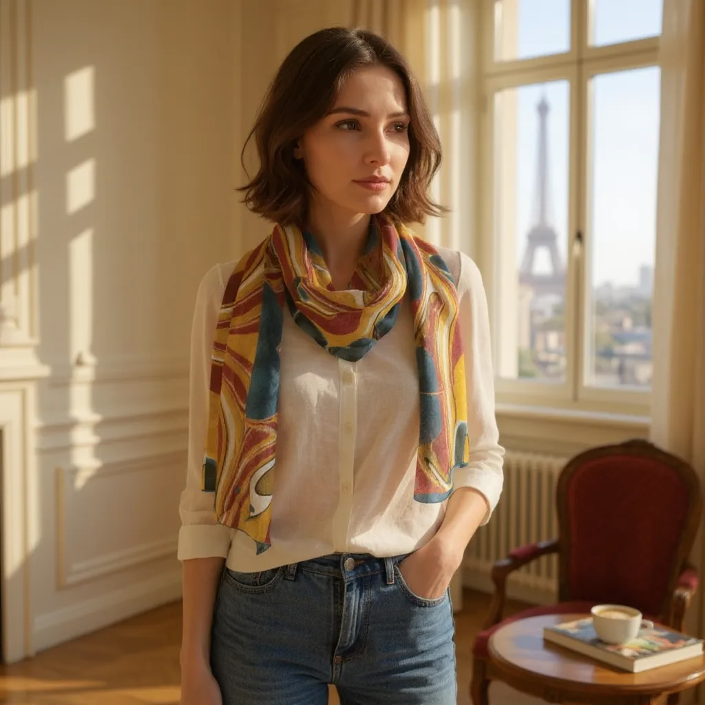 Sundown Revival Long Silk Scarf