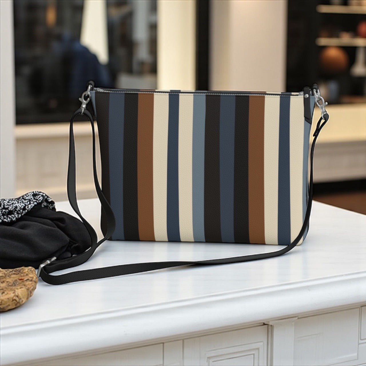 Midnight Timber Vegan Leather Crossbody Purse