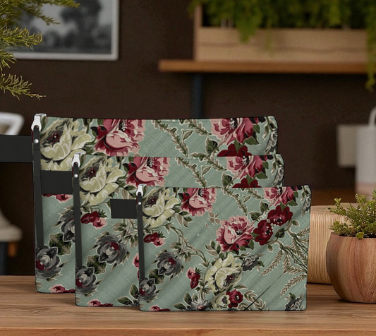 Seafoam Roses Zipper Carry-all Bag