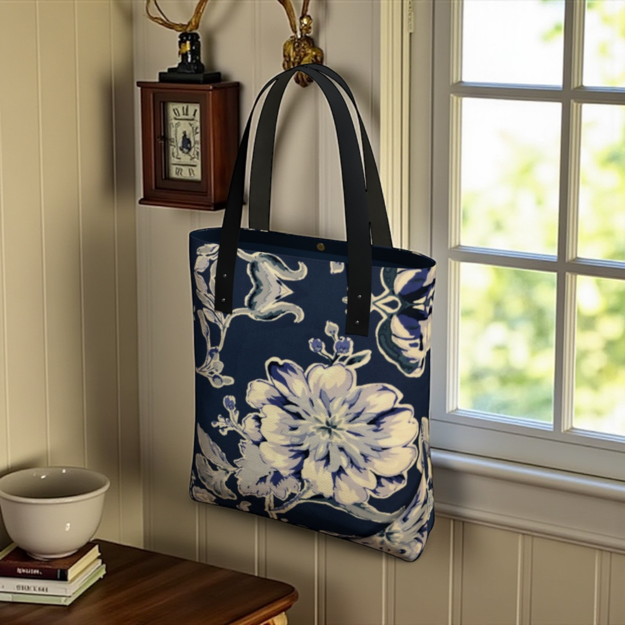 Blue Fleur Damask Urban Tote