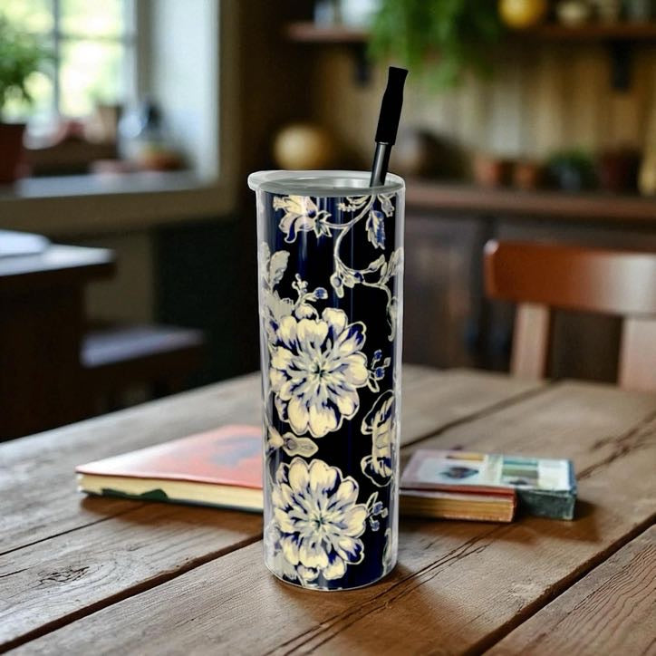 Blue Fleur Damask Water Bottle