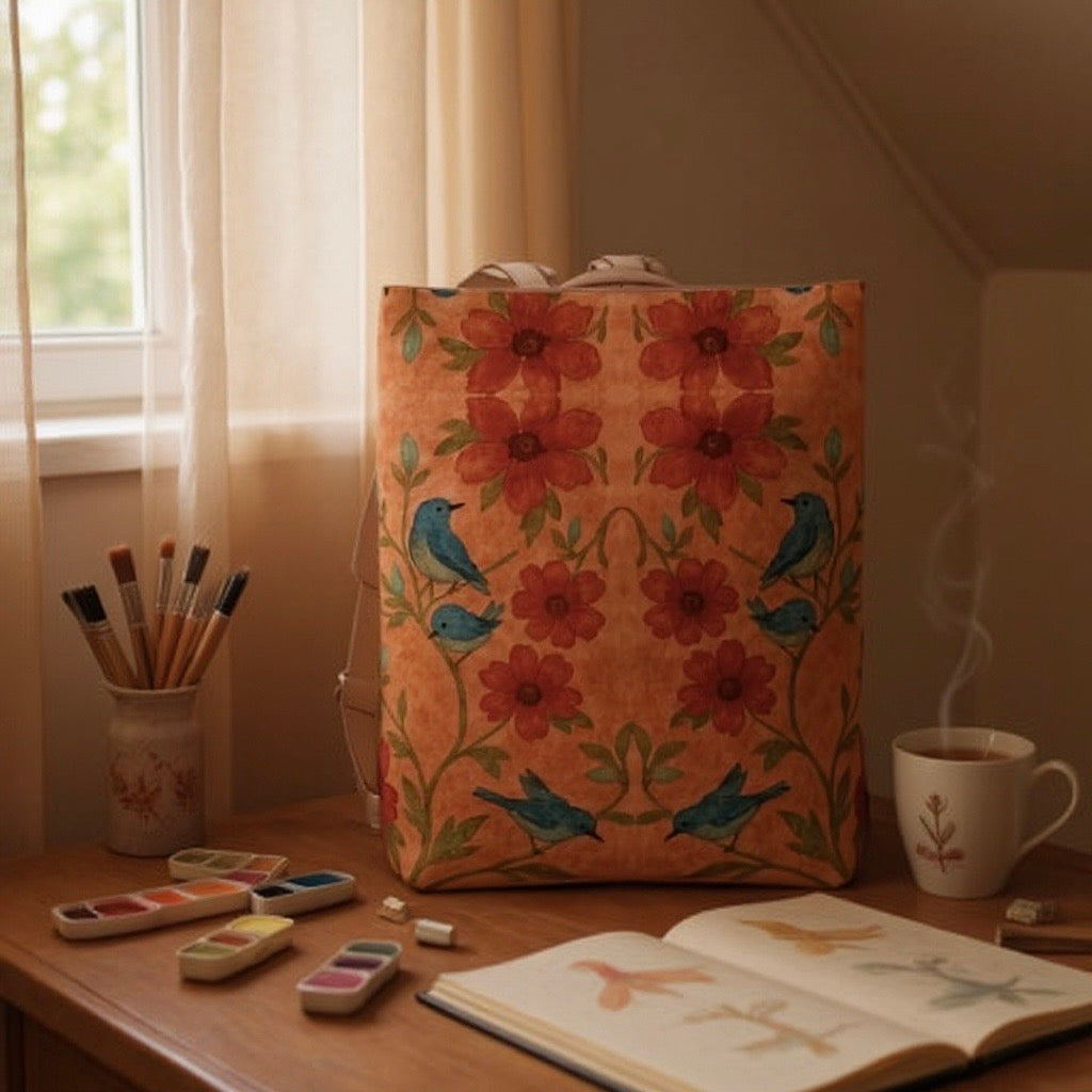 Songbird Bloom Terracotta Vegan Leather Backpack