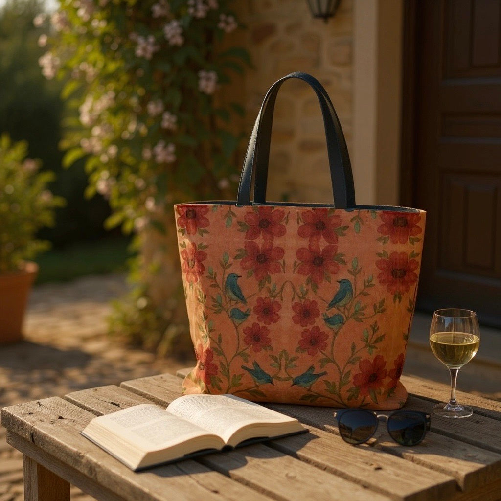Songbird Bloom Terracotta Tote Bag