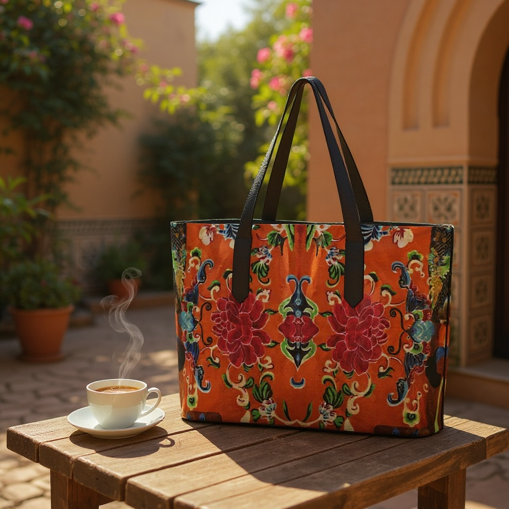 Jade and Flame Vegan Leather Tote Bag