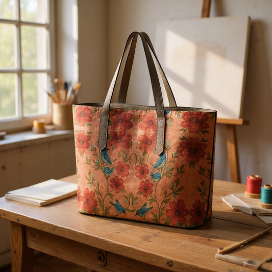Songbird Bloom Terracotta Vegan Leather Tote
