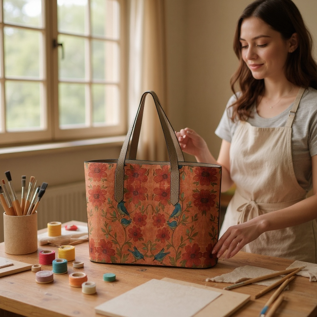Songbird Bloom Terracotta Vegan Leather Tote