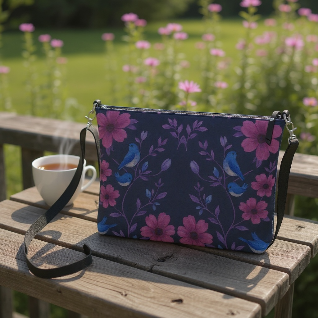 Songbird Bloom Plum Crossbody Bag