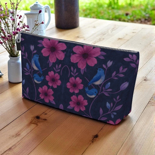 Songbird Bloom Plum Makeup Bag