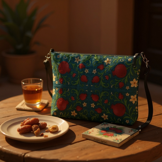 Winter Pomegranates Crossbody Bag
