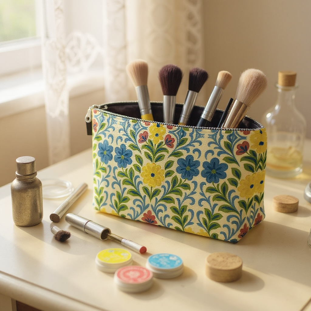 Jardin Provencale Goldenrod Makeup Bag