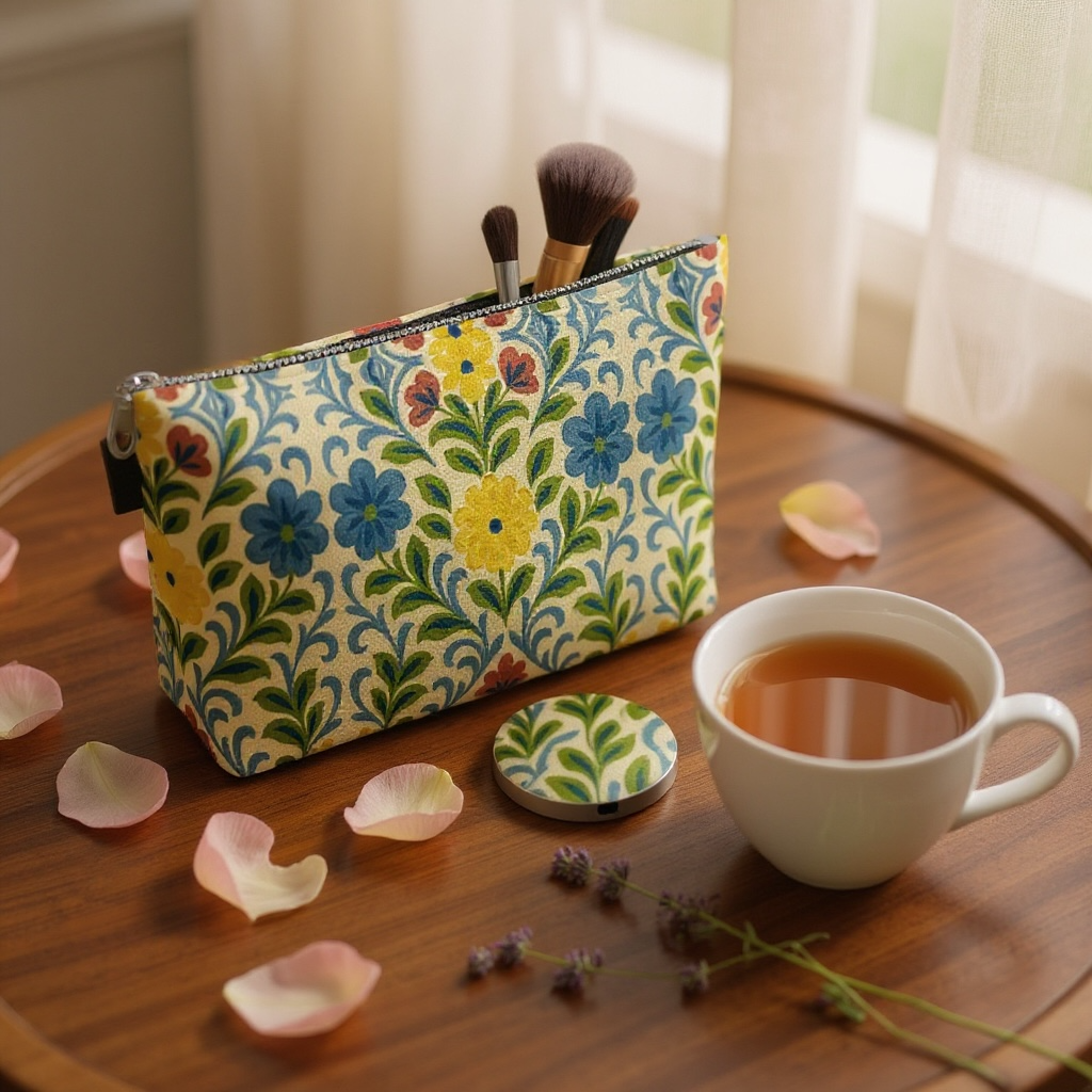 Jardin Provencale Goldenrod Makeup Bag