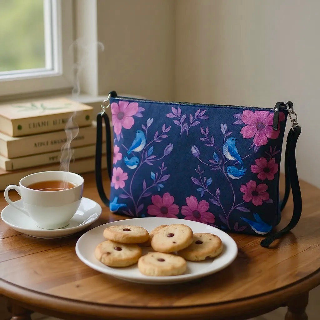 Songbird Bloom Plum Crossbody Bag