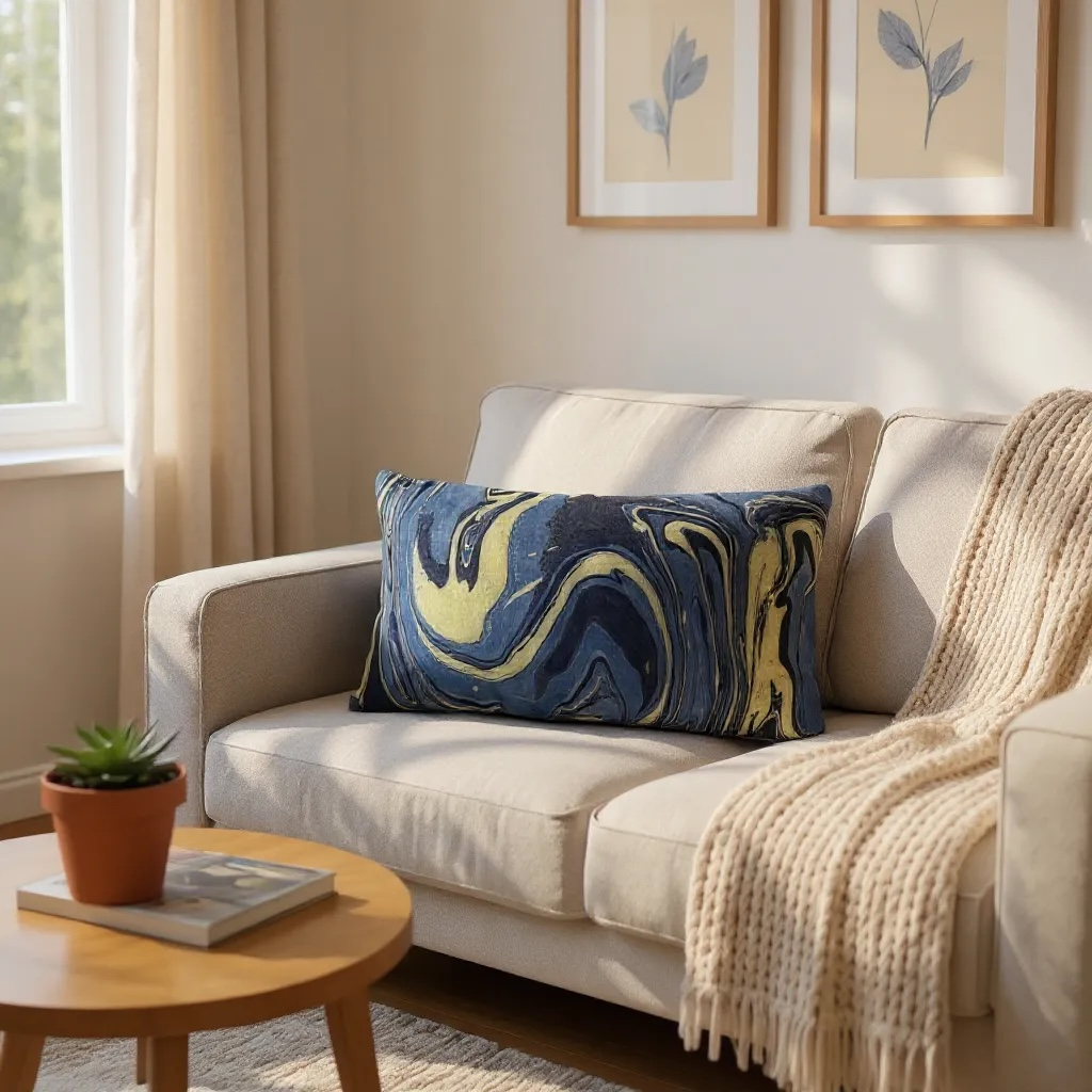 Mendocino Blues Diamond 24 x 12 Pillow Cover