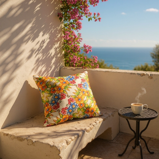 Positano Flowers 22 x 22 Pillow Cover