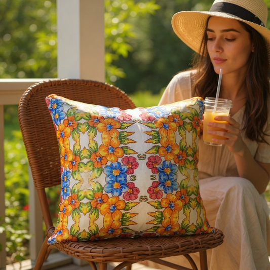Positano Flowers 18 x 18 Pillow Covers