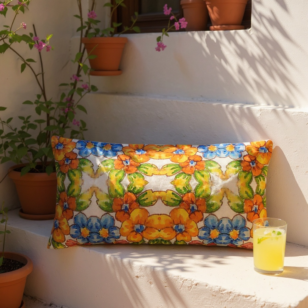 Positano Flowers 24 x 12 Pillow Cover
