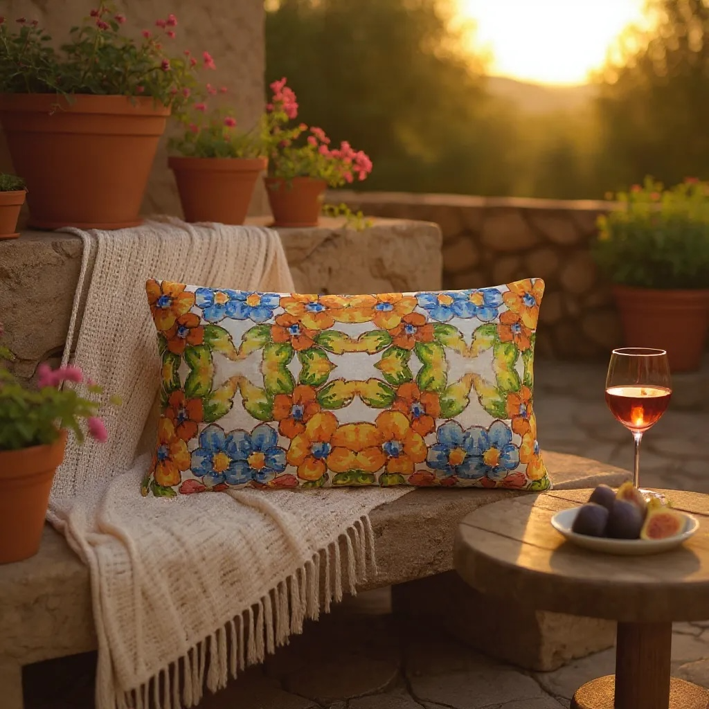 Positano Flowers 24 x 12 Pillow Cover