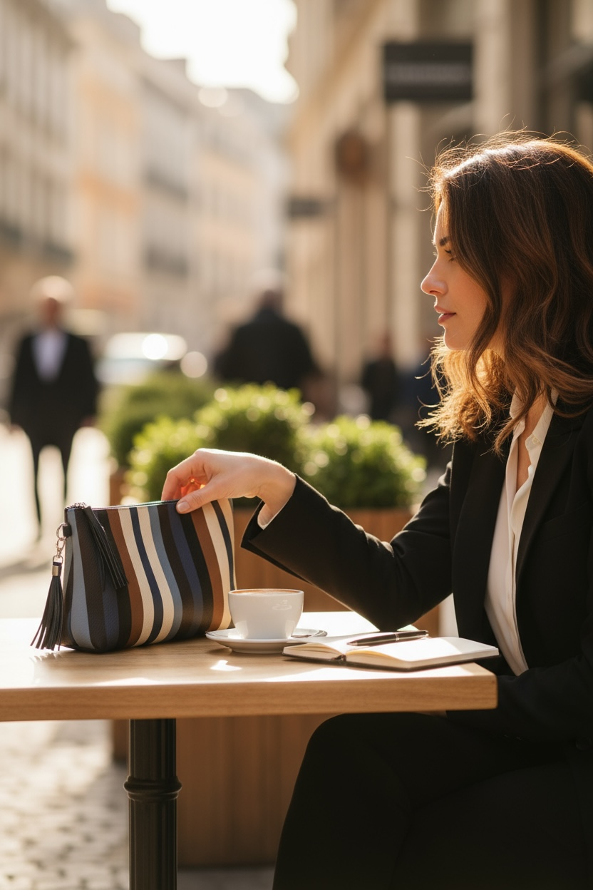 Midnight Timber Vegan Leather Clutch Wristlet