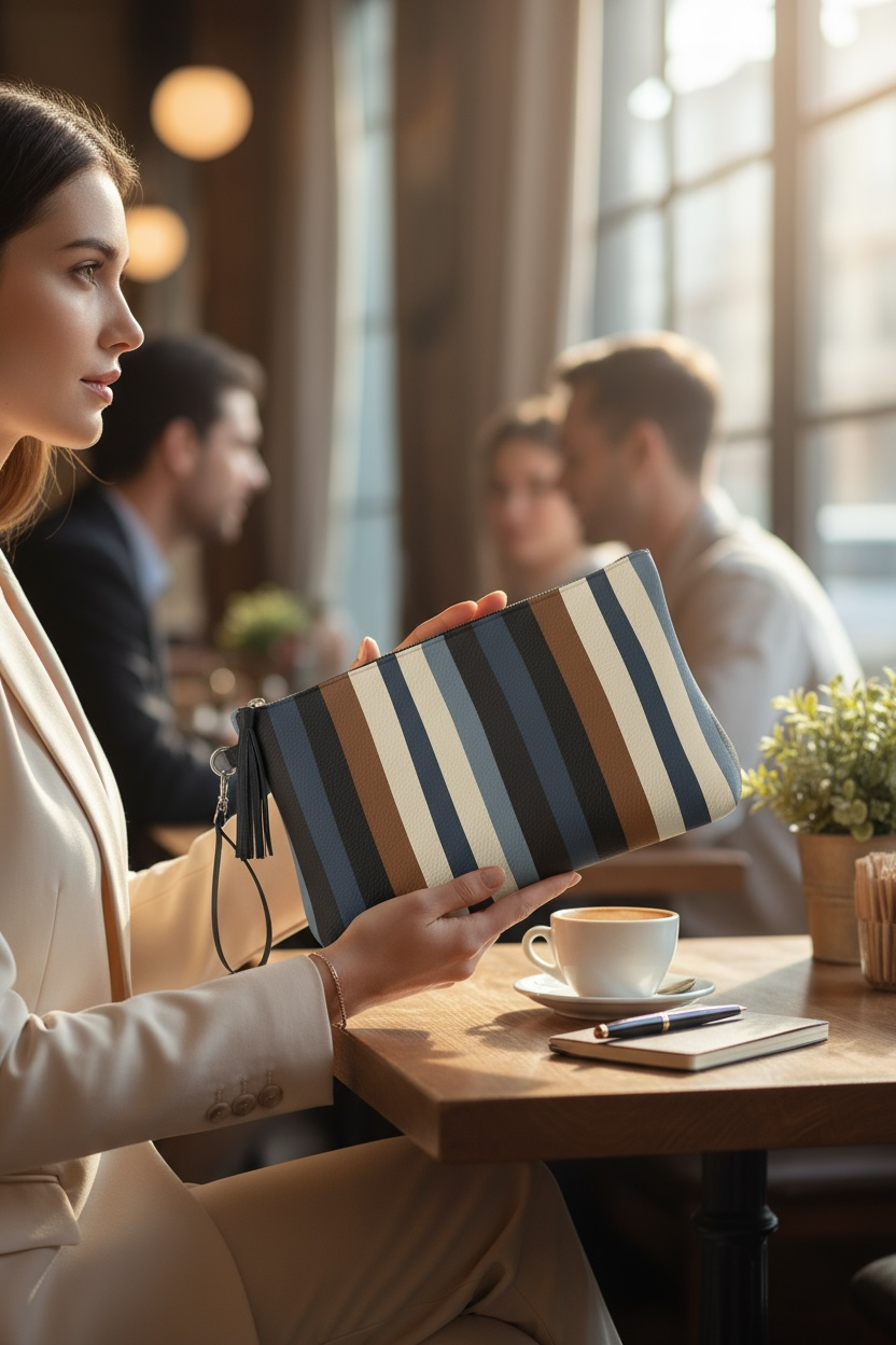 Midnight Timber Vegan Leather Clutch Wristlet