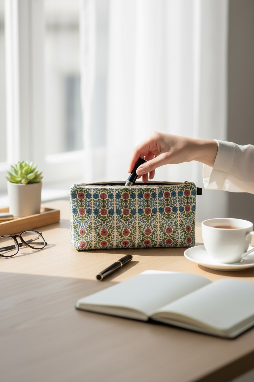 Jardin Provencale Blush Pencil Case