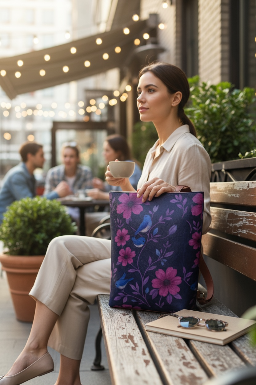 Songbird Bloom Plum Vegan Leather Backpack