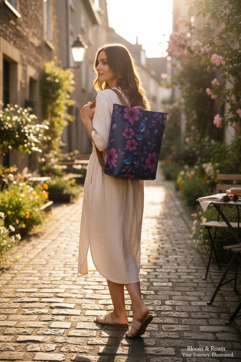 Songbird Bloom Plum Vegan Leather Backpack