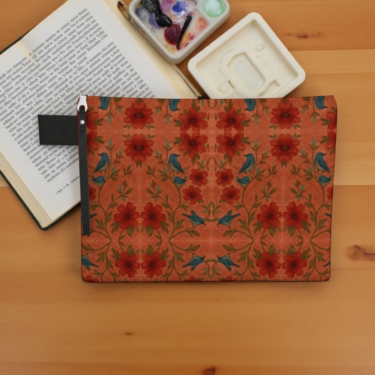 Songbird Bloom Terracotta Zipper Carry-All Bag