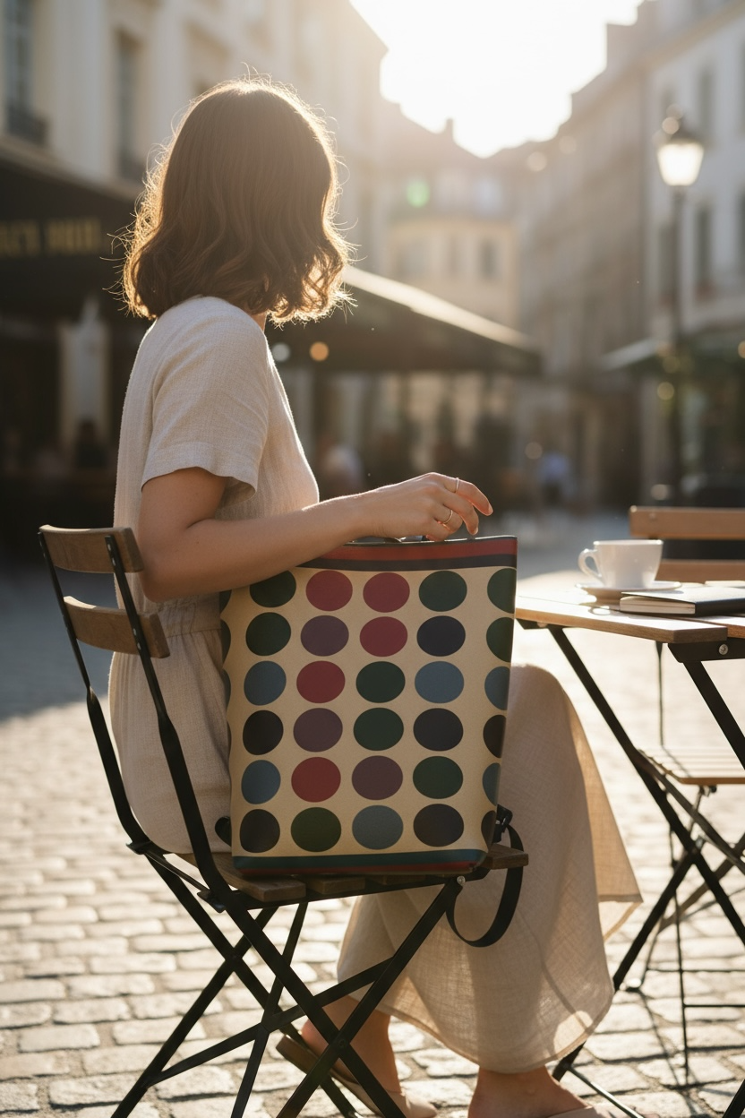 Retro Dotscape Vegan Leather Backpack