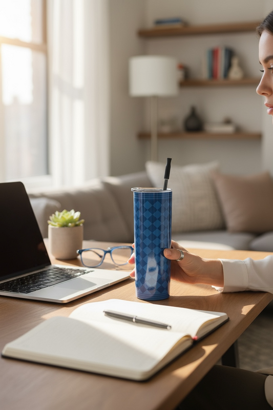 Royal Blue Harlequin Water Bottle