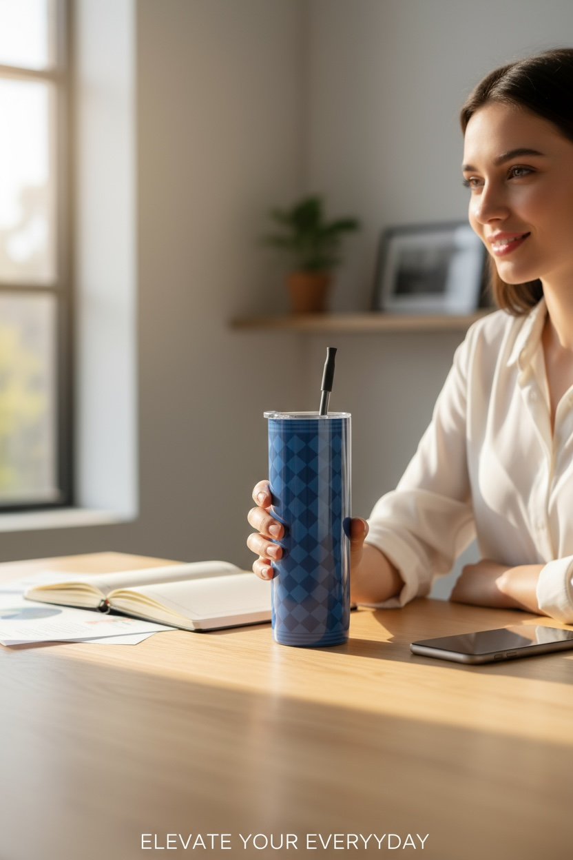 Royal Blue Harlequin Water Bottle