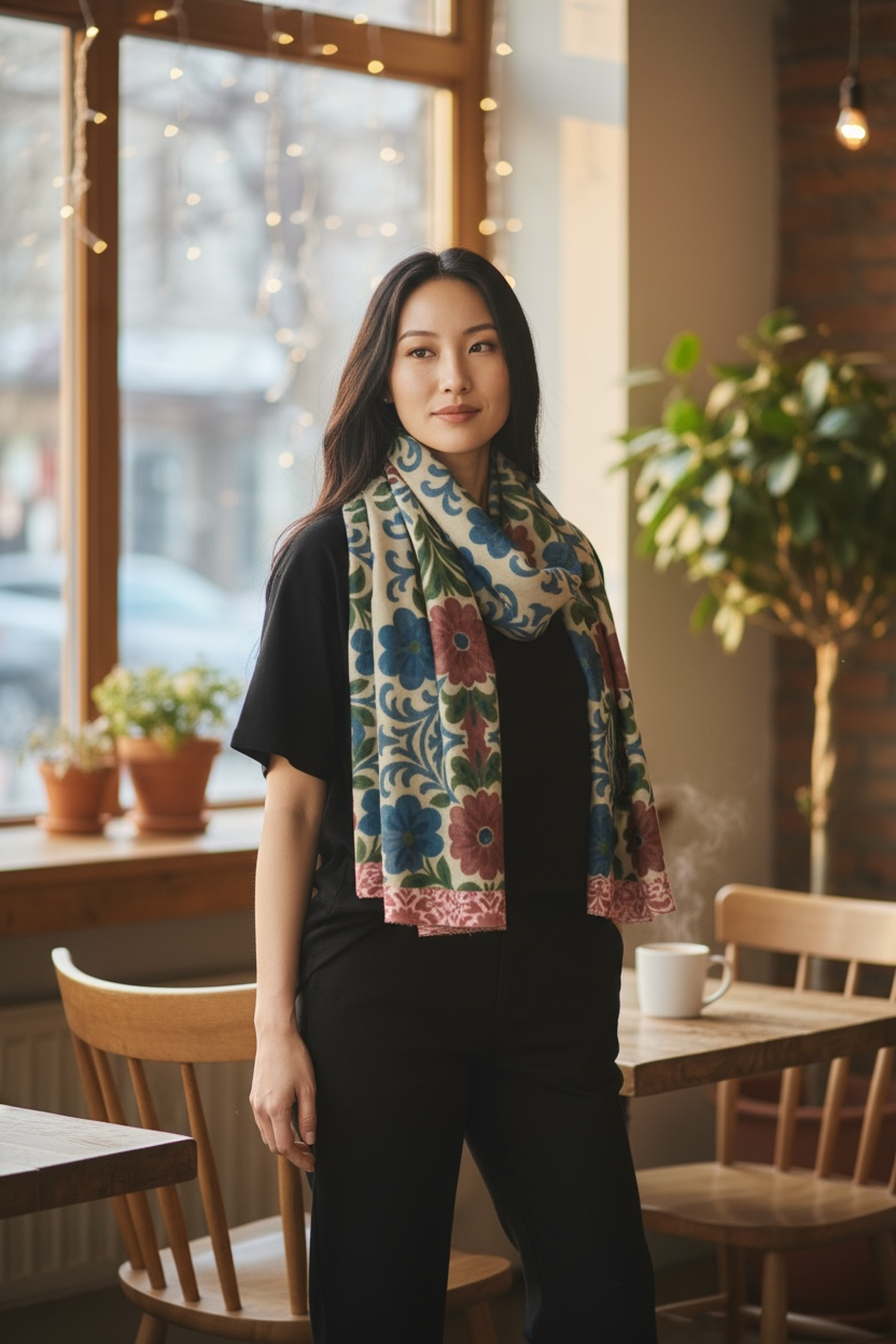 Jardin Provencale Blush Long Silk Scarf