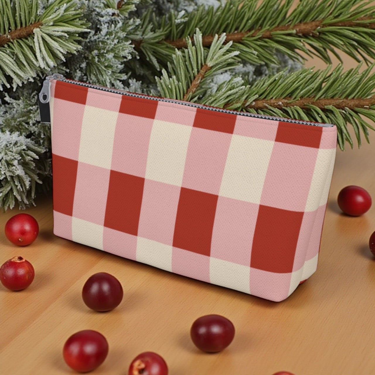 Red Gingham Makeup Bag