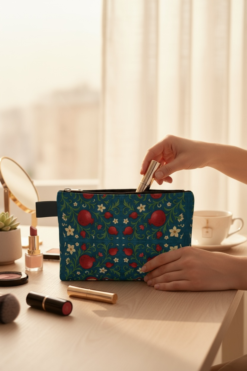 Winter Pomegranates Zipper Carry-All Bag