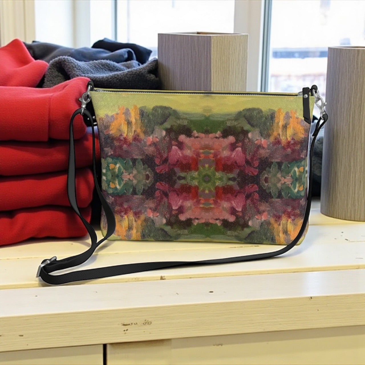 Giverny Gardens Vegan Leather Crossbody Bag